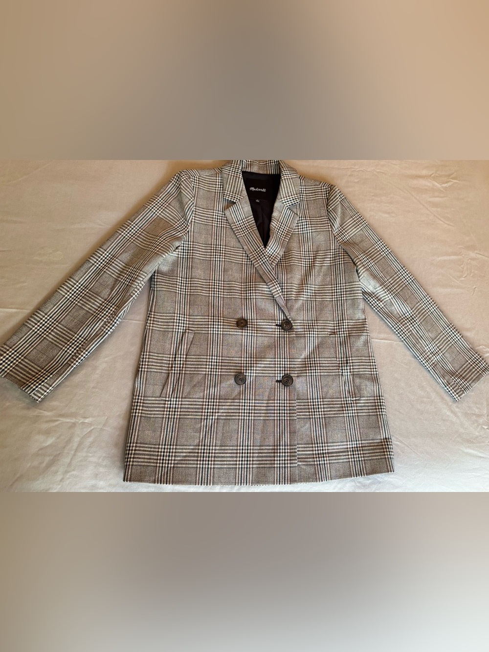 MADEWELL Caldwell Menswear Plaid Double-Breasted Blazer Classic Jacket - Picture 4 of 16